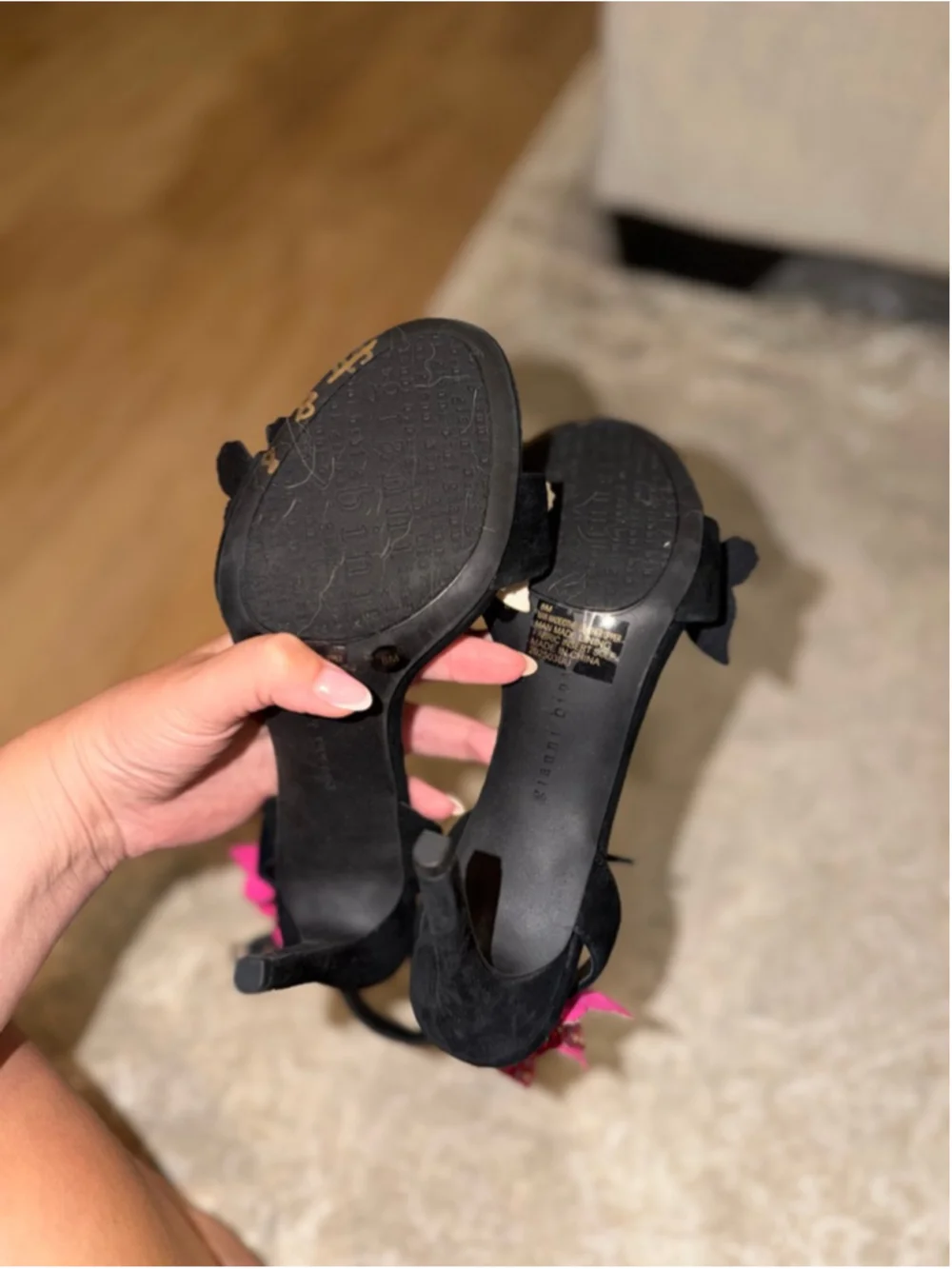 Gianni Bini Black Butterfly Embellished Heels Size 8 NWOT